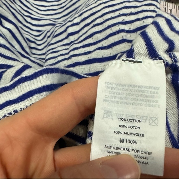 J crew blue cotton striped long sleeve turtleneck top - Picture 5 of 5